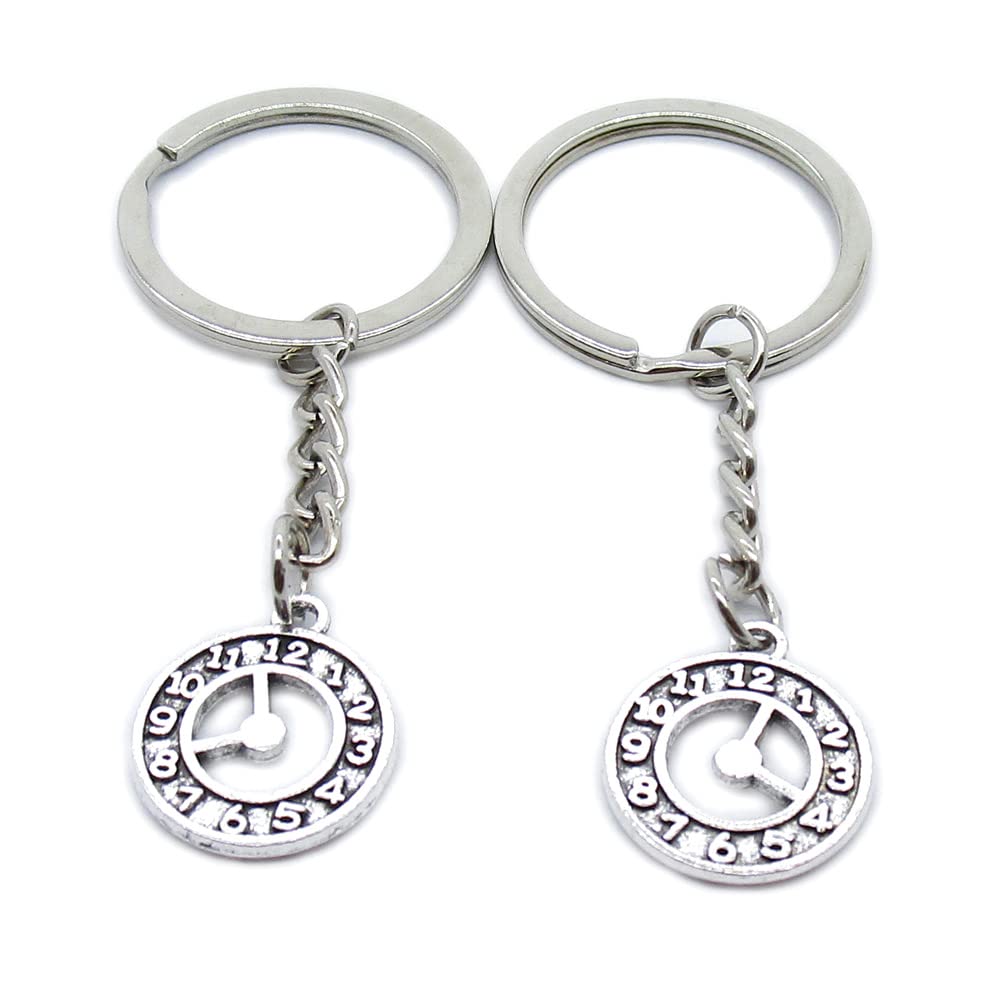 100 Pcs Bulk Keychain Rings - Durable Metal Key Rings for Keys, Tags & Charms (UU5X7K) - Perfect for Home, Office, Car Keys & DIY Crafts - Pocket Watch Clock Style