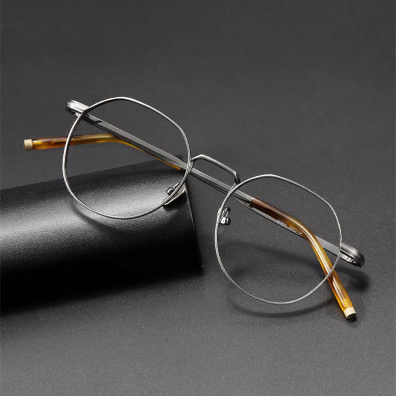 Stylish Unisex Black Titanium Round Full Rim Eyeglasses M137 - Perfect for Reading, Work & Everyday Fashion
