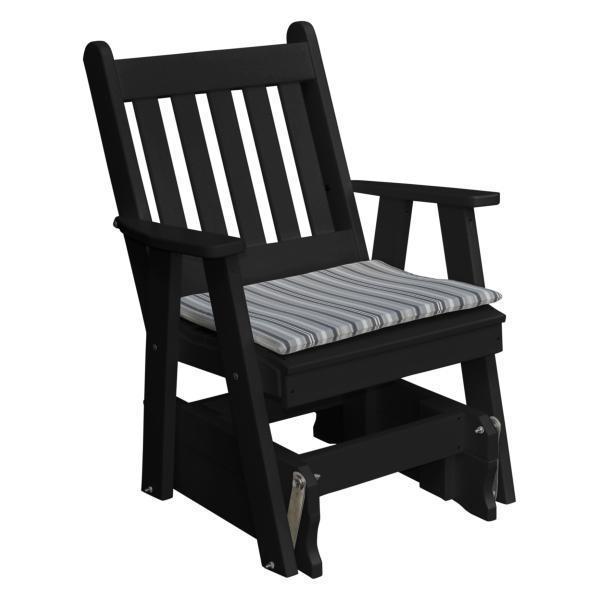 A & L Furniture Poly Traditional English Gliding Chair - Comfortable Rocking Recliner for Living Room, Nursery & Relaxation - Perfect for Reading, Nursing & Lounging
