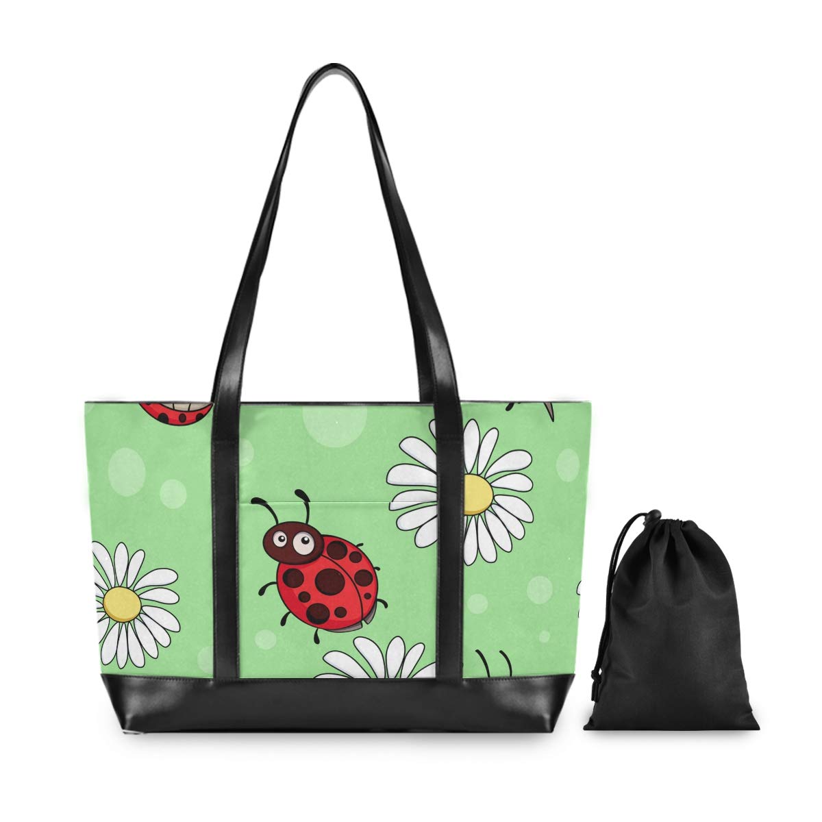 Stylish Women's Laptop Tote Bag with Ladybug Print - Professional 15.6 Inch Computer Shoulder Bag for Work, Office & Business Travel - Perfect for Commuting, Meetings and Daily Office Use