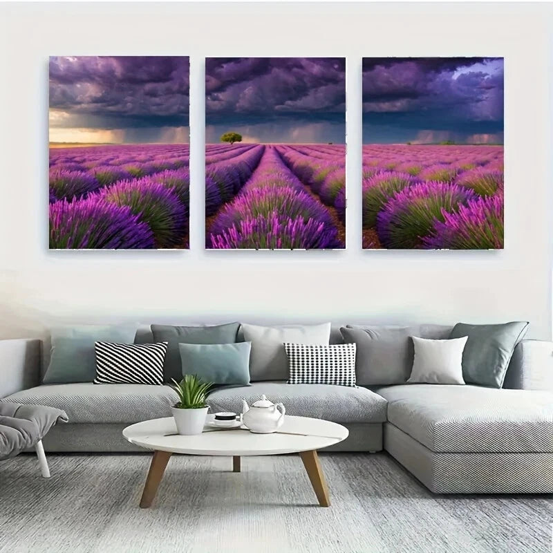 3-Piece Metal Wall Art Print - Majestic Lonely Tree Landscape - Ready to Hang Home Decor for Living Room, Bedroom & Office