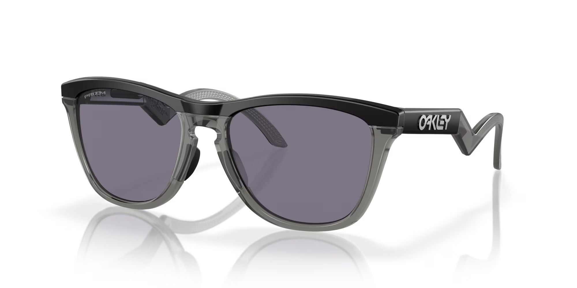 Oakley FrogSkins Hybrid Sunglasses - Matte Black Frame with Prizm Grey Lenses for Men & Women | UV Protection, Polarized, Lightweight for Running, Cycling & Outdoor Sports