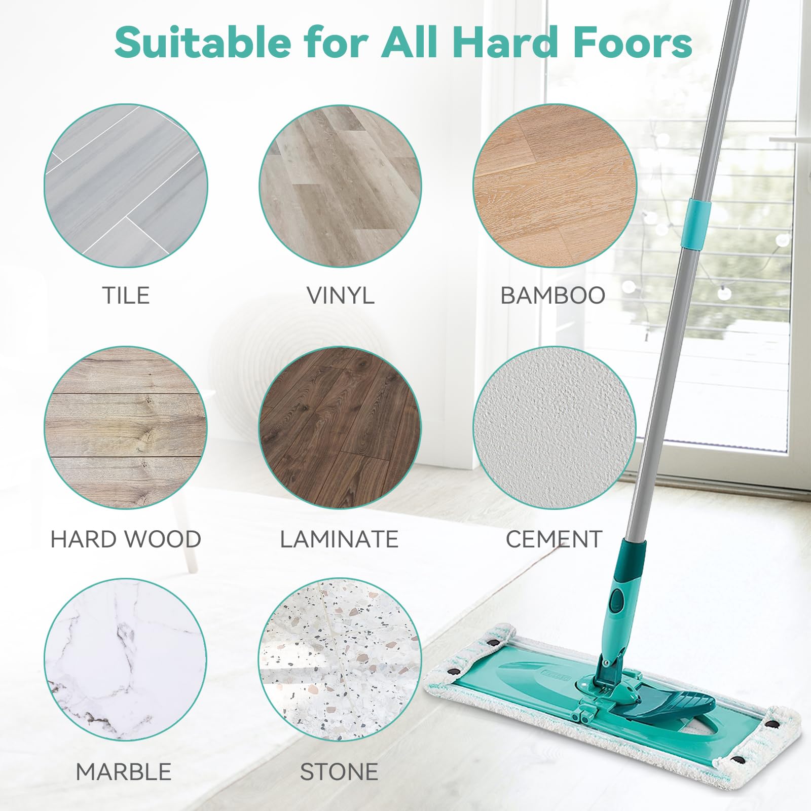 Sgizoku Leifhei Clean Twist M Micro Duo Replacement Broom Liner 33x15cm - Durable Floor Cleaning Accessory for Hardwood, Tile & Carpet - Strong Decontamination & Easy to Use