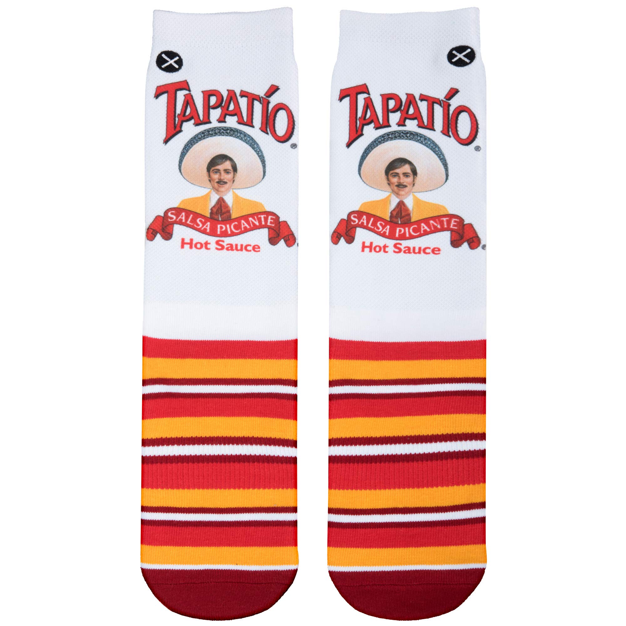 Odd Sox Tapatio Hot Sauce Novelty Crew Socks - Funny Cool Foodie Socks for Spicy Lovers, Gift for Hot Sauce Enthusiasts | Perfect for Cooking, Parties & Salsa Lovers
