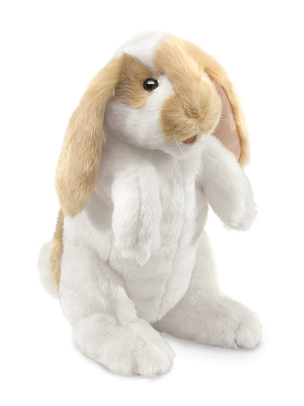 Folkmanis Standing Lop Rabbit Hand Puppet - Soft Plush Animal Toy for Storytelling, Education & Interactive Play - Perfect for Kids, Teachers & Puppet Shows