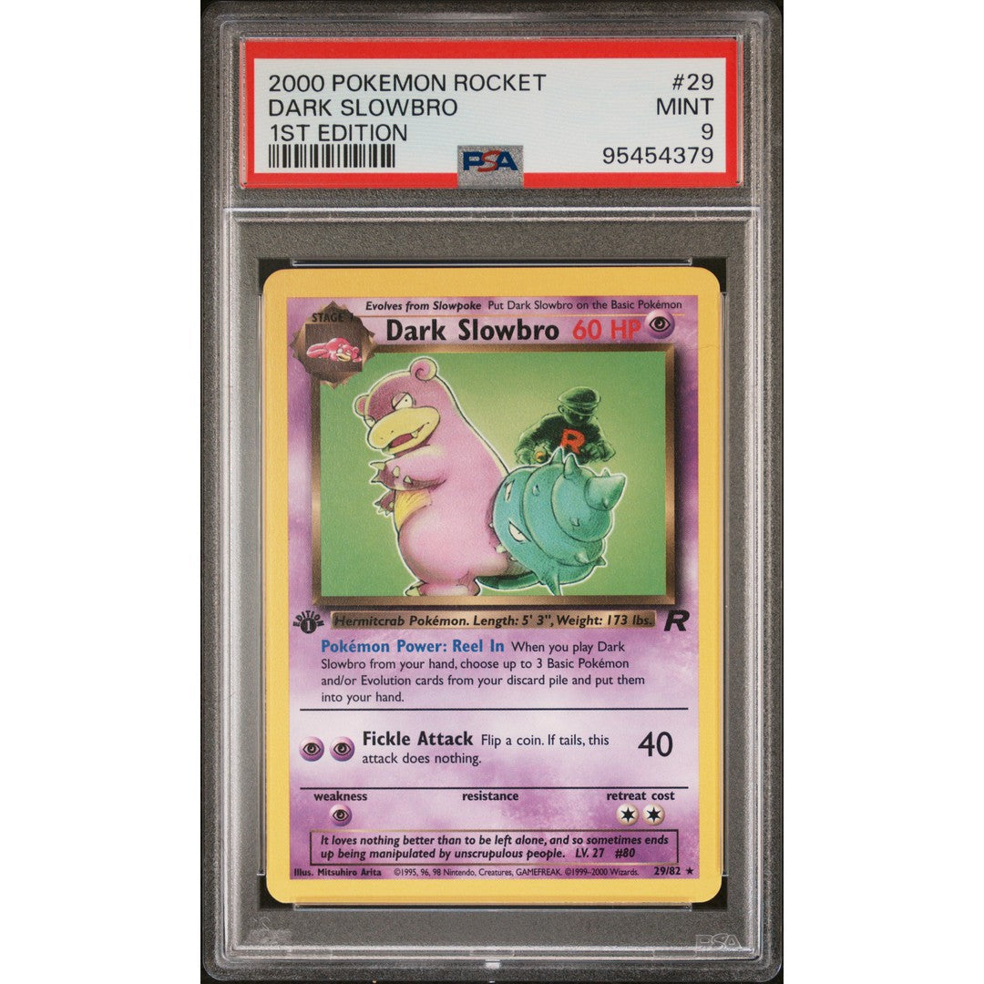 2000 Pokemon Rocket 1st Edition Dark Slowbro 29/82 PSA 9 Graded Card - Rare Collectible Trading Card for Pokemon TCG Players & Collectors - Perfect for Gaming, Investment & Display