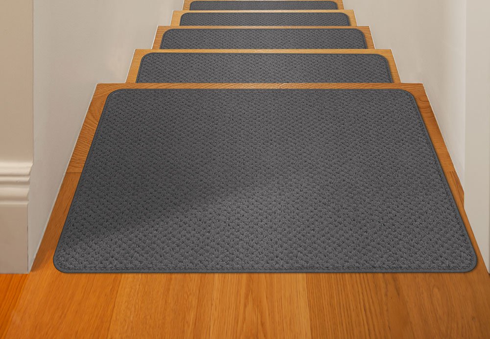 Non-Slip Stair Treads Rug - Gray 2' x 3' - Washable Carpet for Stairs, Hallways & Entryways - Perfect for Homes, Apartments & Offices