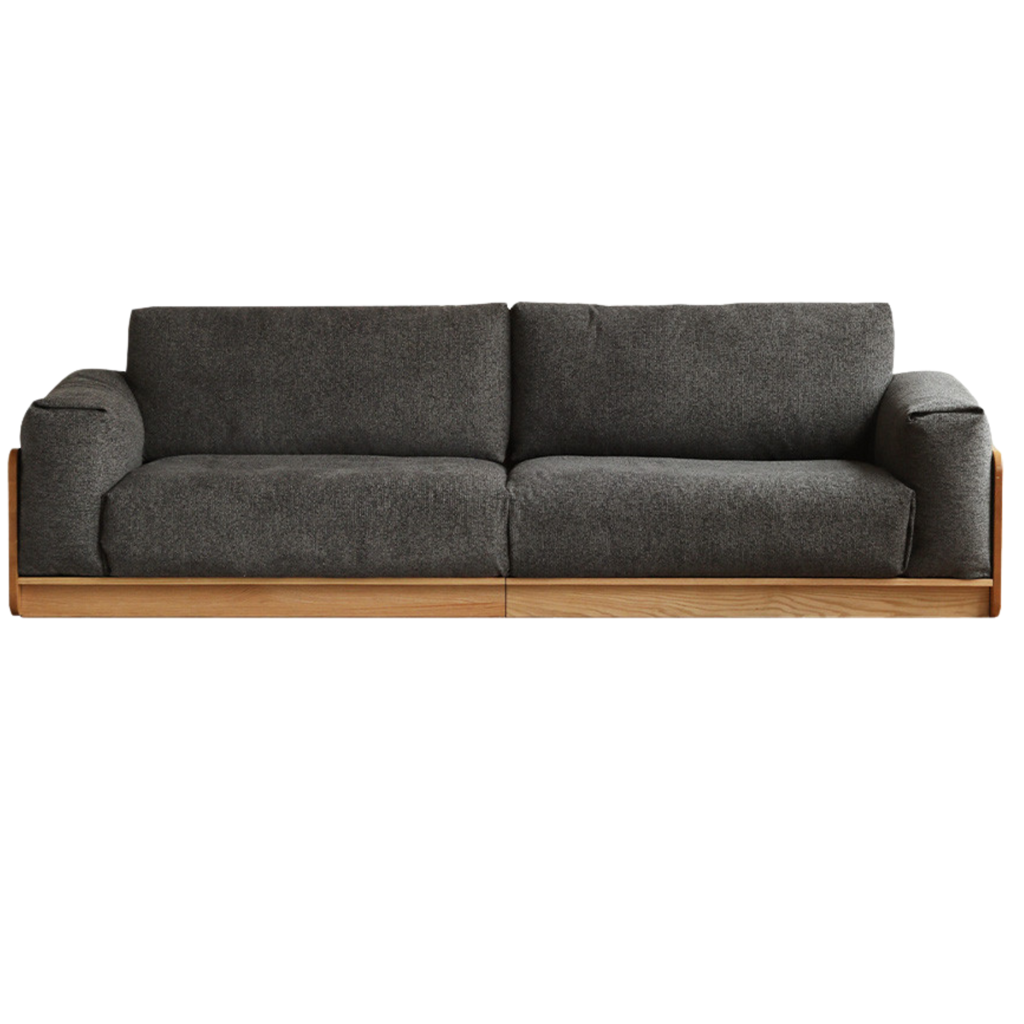 Modern Oak Solid Wood Straight Floor Sofa - Elegant & Durable Living Room Seating for Home, Office, or Lounge Areas