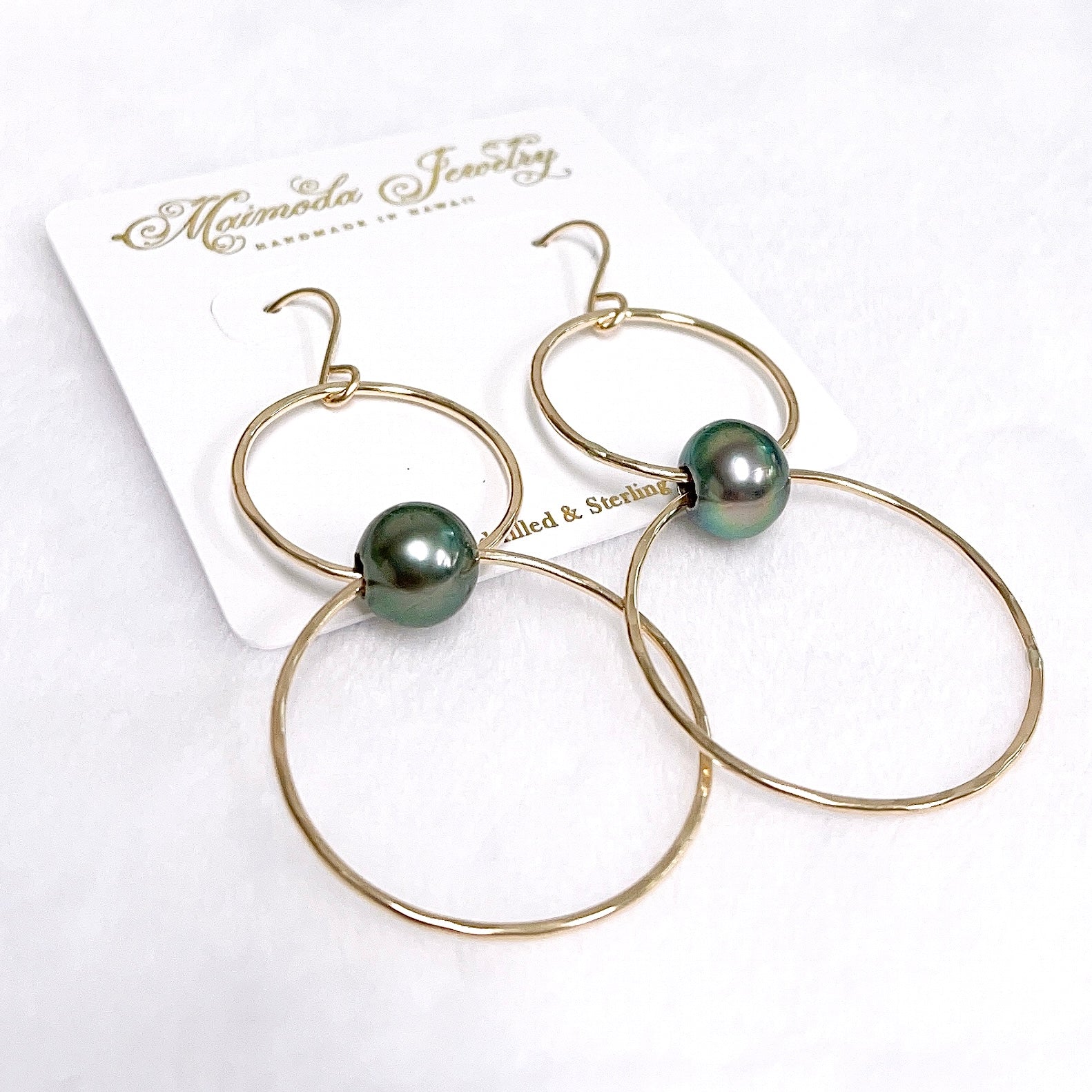 NOBIE Tahitian Pearl Earrings (E621) - Elegant & Timeless Jewelry for Women, Perfect for Weddings, Parties & Special Occasions