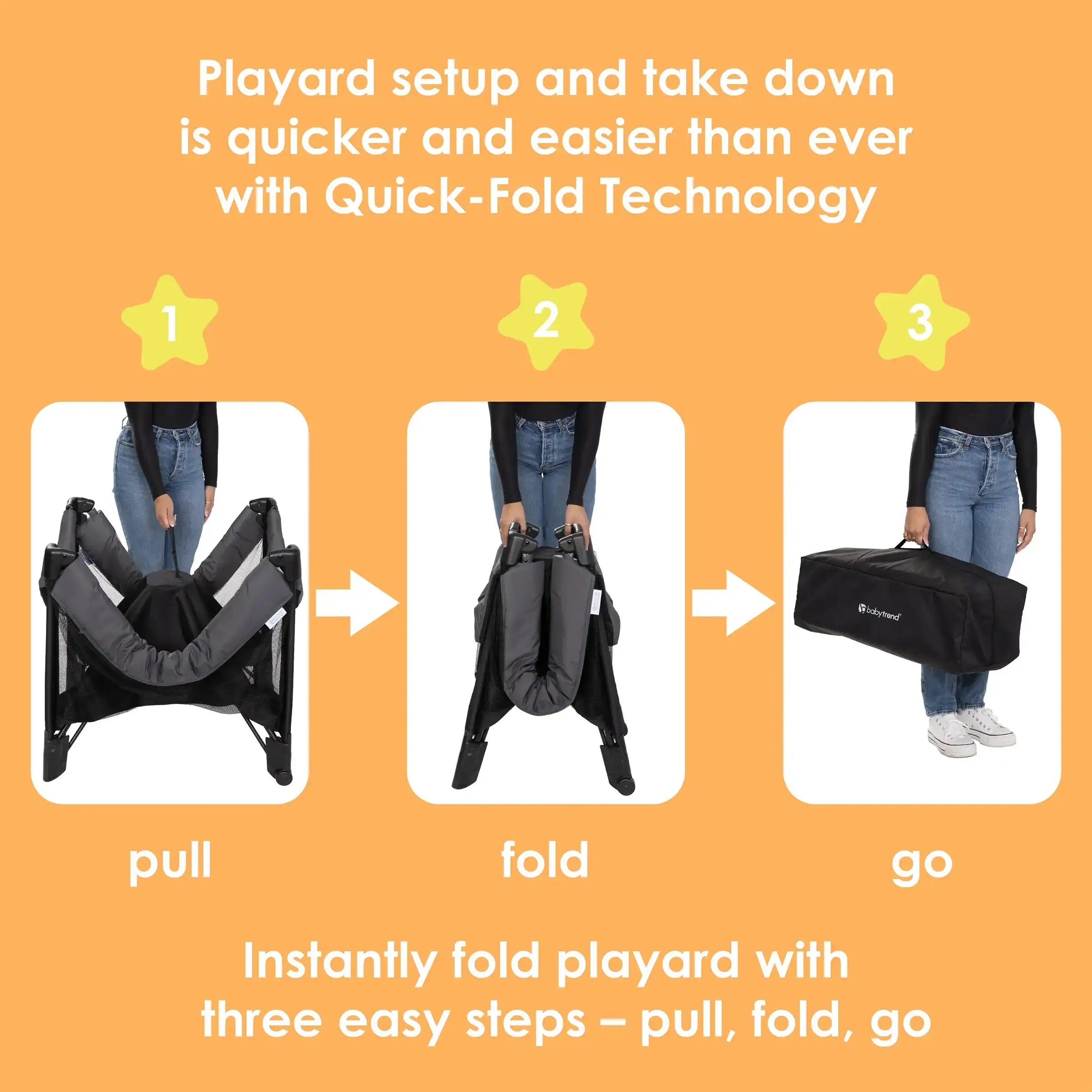 Comet Stellar 3-in-1 Quick Fold Playard - Portable Baby Crib, Bassinet & Changing Station | Dash Black (Kohl's Exclusive) | Perfect for Travel, Nursery & On-the-Go Parents