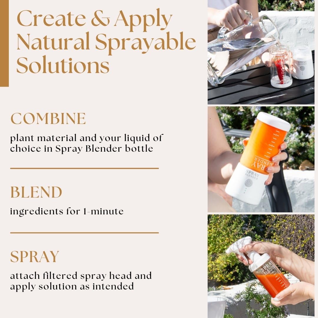 Electric Blender & Glass Spray Bottle Kit for Homemade Plant-Based Sprays - BPA-Free, Food-Grade for BBQ, Grilling & Kitchen Use - Quick & Easy DIY Essential Oil, Vinegar & Cooking Sprays