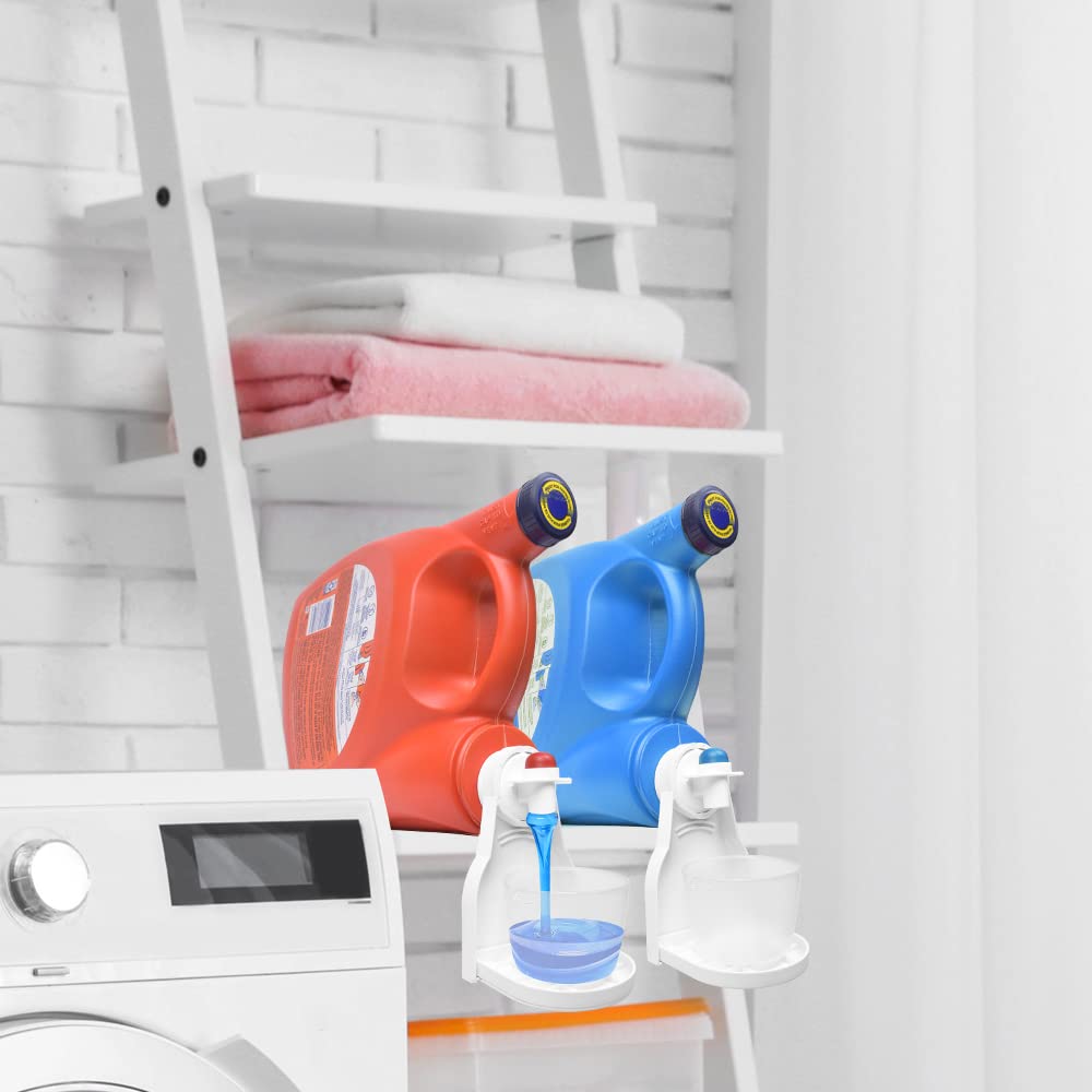 2 Pack Laundry Detergent Cup Holder - Universal Fit for Most Economy Size Bottles, No Leak Design for Organized Laundry Room - Perfect for Laundry Day, Washing Machines, and Detergent Storage