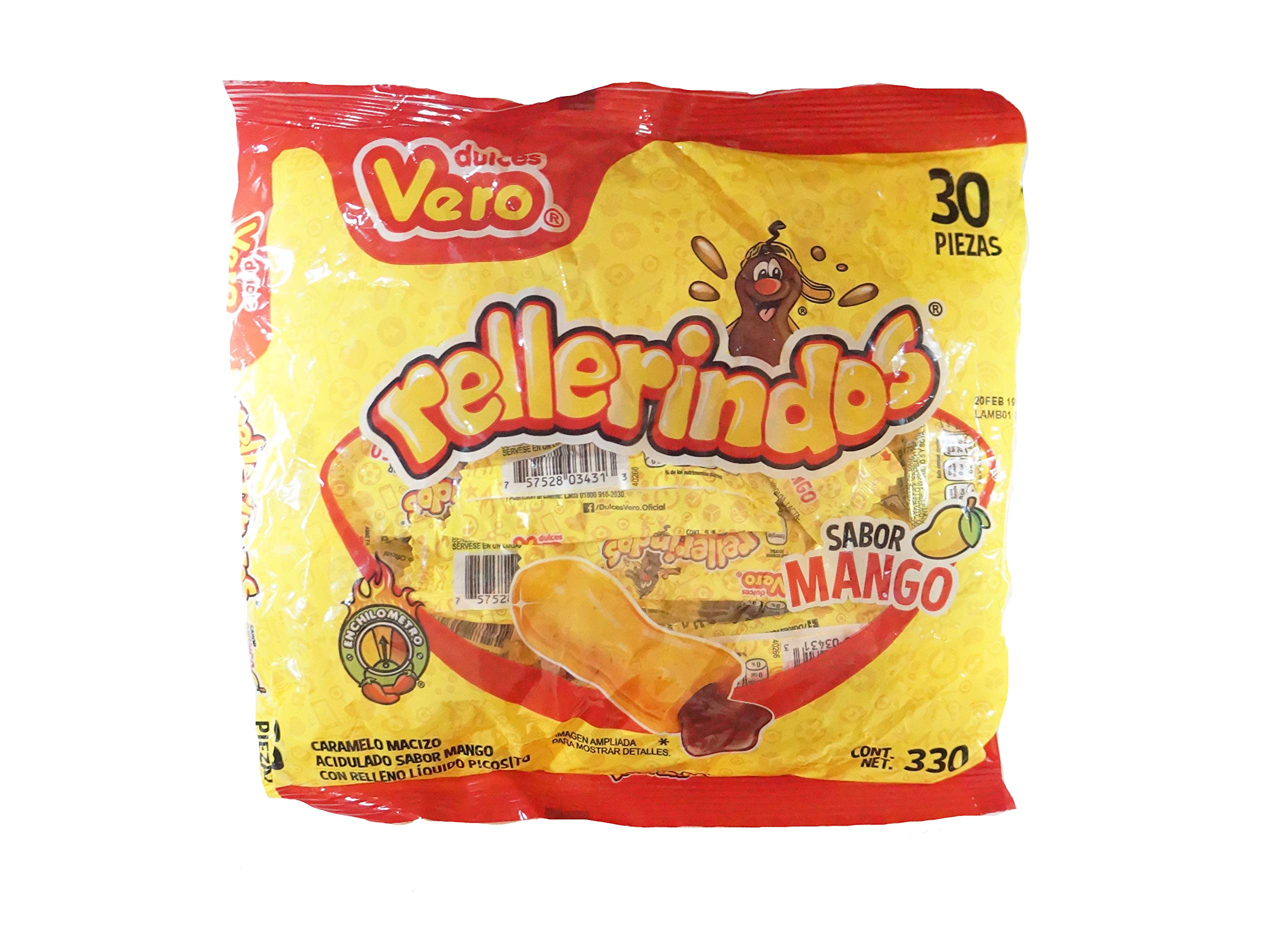 Vero Mexican Candy Rellenitos de Mango - 30 Count Pack of Authentic Mango Flavored Candies | Perfect for Parties, Gifts & Snacking