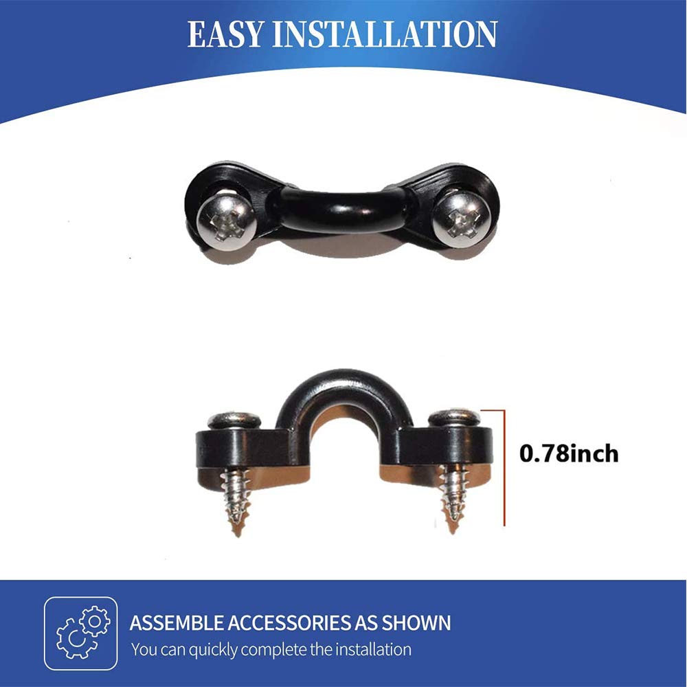 Kayak Tie Down Loops Kit - 10pcs Nylon Padeye with Stainless Screws for Canoe & Boat - Perfect for Deck Rigging & Water Sports