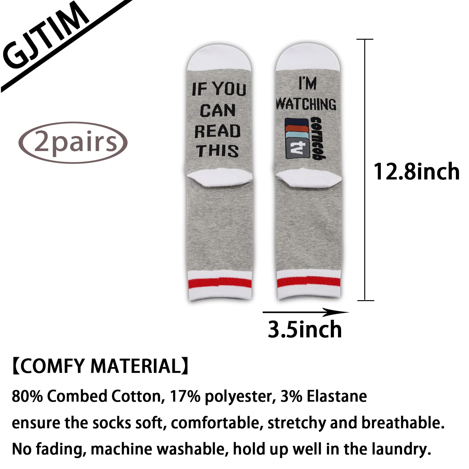 GJTIM 2 Pairs Funny TV Show Socks - I Think You Should Leave Inspired Novelty Socks for Women - Perfect Gift for Fans, Comedy Lovers & Prank Enthusiasts - Great for Cosplay, Themed Parties & TV Show Marathons