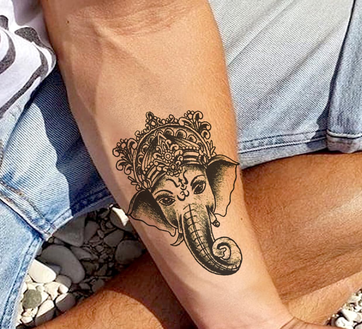 Waterproof 3D Realistic Temporary Tattoo Stickers for Men, Women, Boys & Girls - Flowers, Butterflies, Stars, Angels, Wolves & Armband Designs (21X15 cm) | Perfect for Parties, Halloween, Cosplay & Body Art
