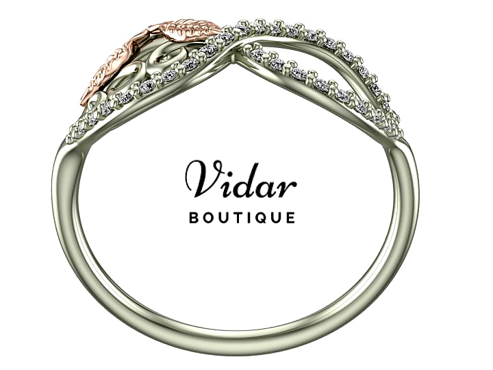 Elegant Two-Tone Gold Infinity Wedding Band for Women - Perfect for Engagement, Anniversary & Special Occasions