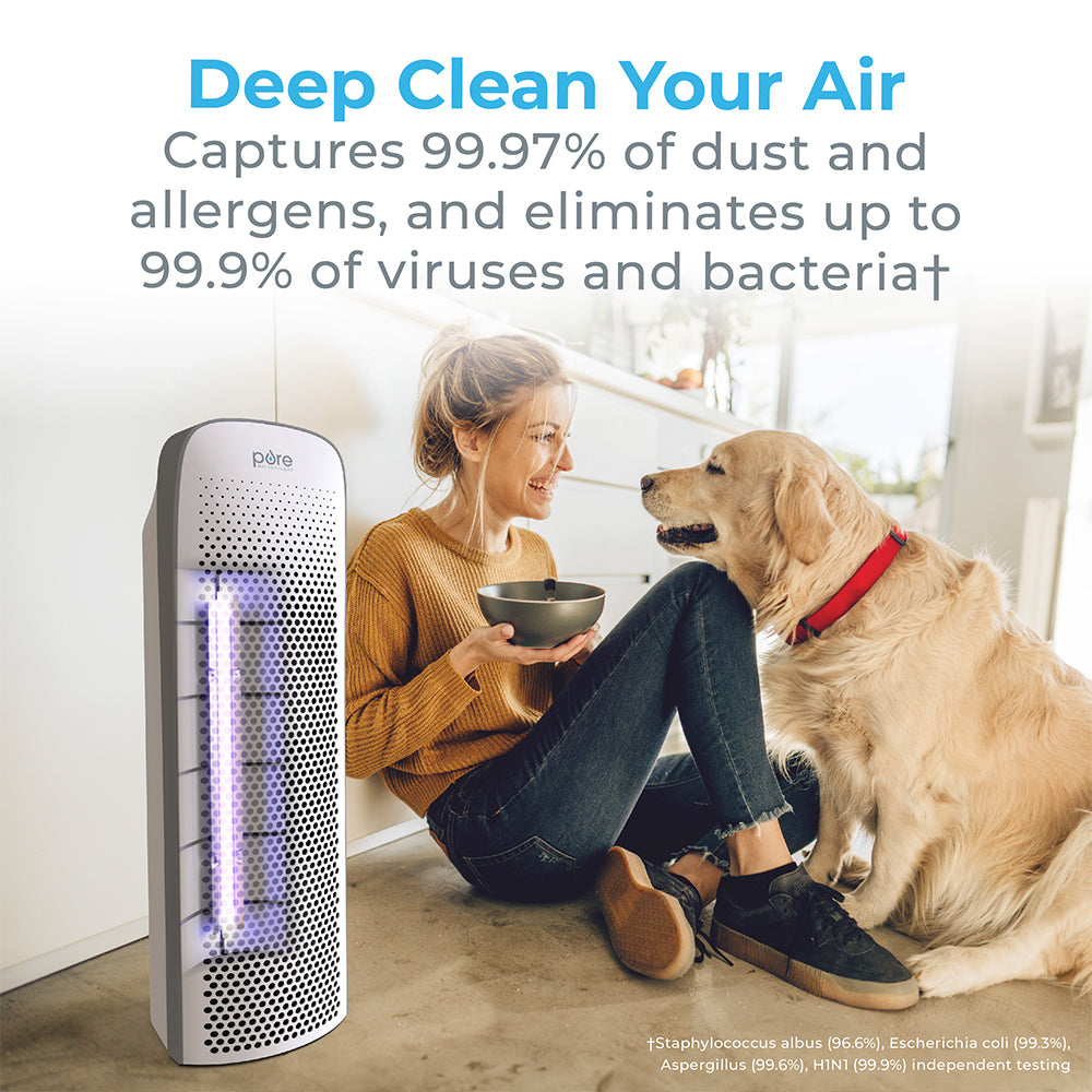 PureZone™ Elite 4-in-1 True HEPA Air Purifier with Replacement Filter Bundle - Remove Allergens, Dust & Pet Dander for Home, Office & Nursery Use
