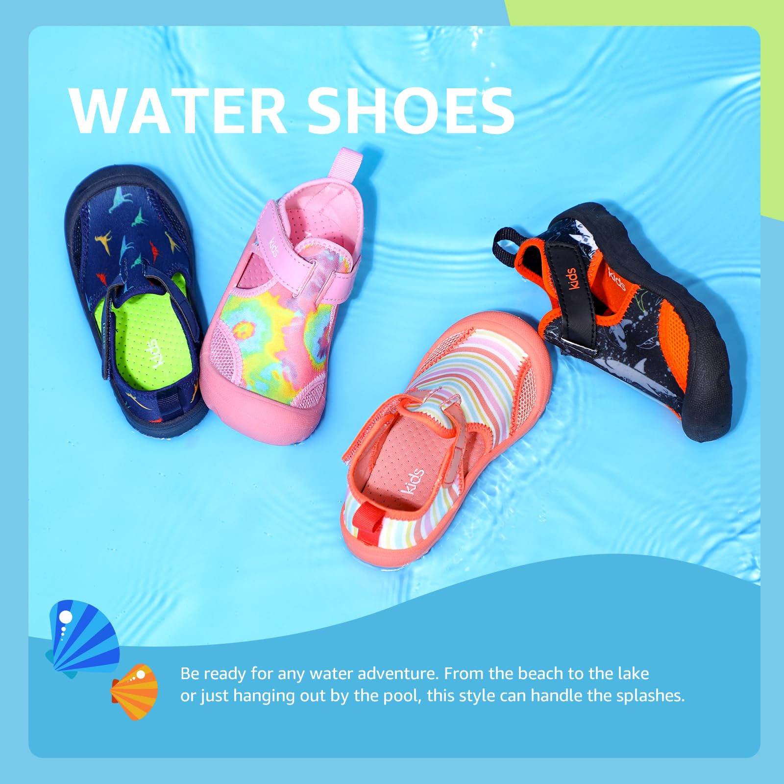 **Toddler Water Shoes for Boys & Girls - Quick-Dry Non-Slip Beach Swim Pool Shoes for Kids - Perfect for Beach, Pool, and Outdoor Water Play**