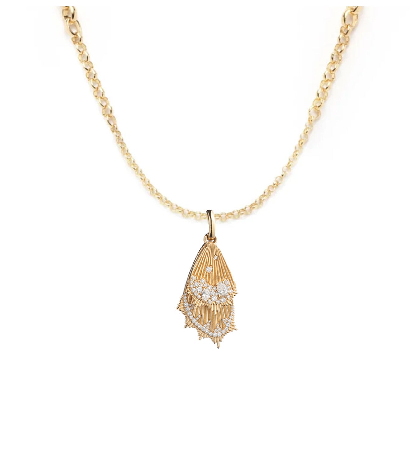 Encrusted Butterfly Wing Pendant Necklace - Elegant Graduated Belcher Chain Jewelry for Women | Perfect for Weddings, Parties & Special Occasions