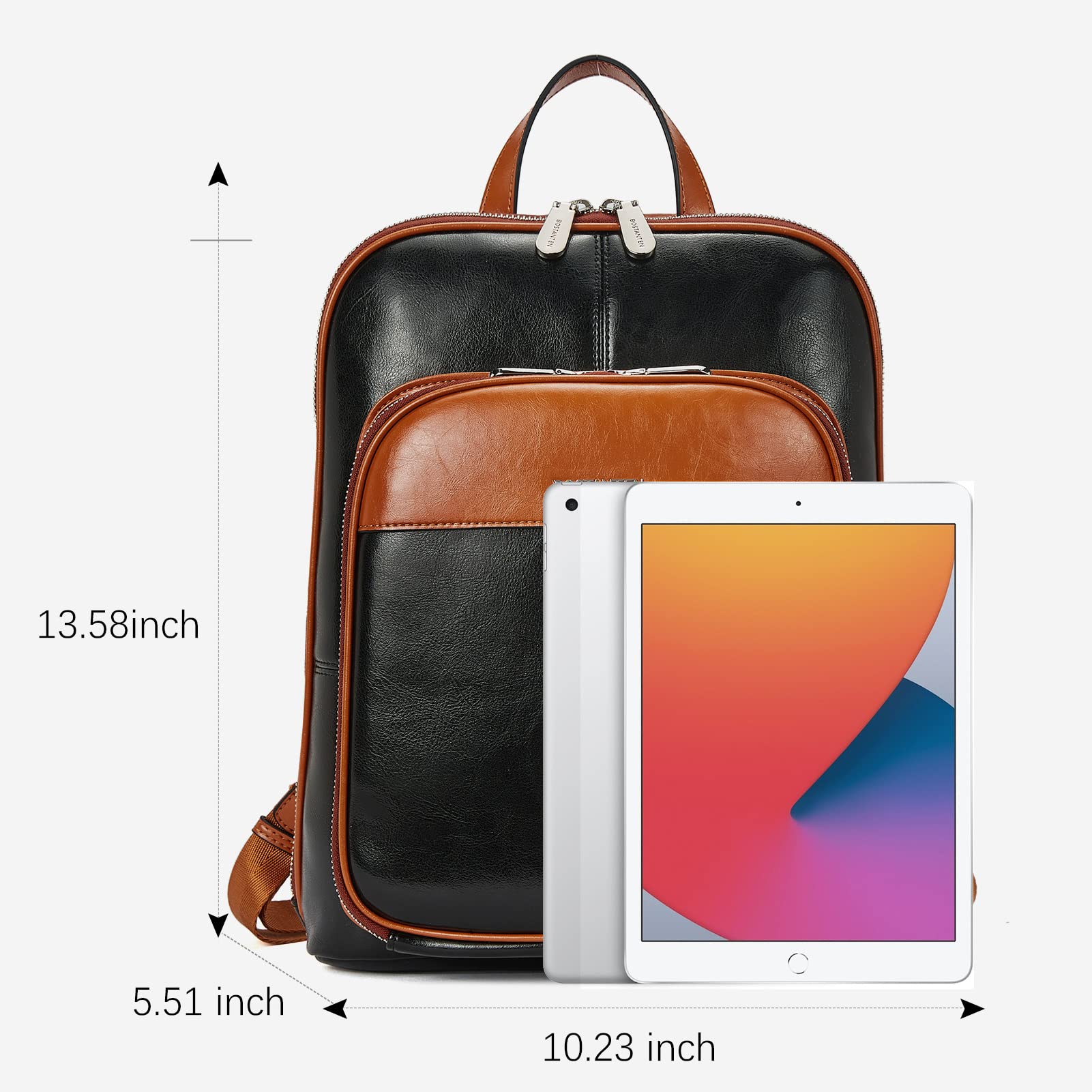 BOSTANTEN Genuine Leather Backpack Purse for Women - Stylish Laptop Backpack, College School Bag, Travel Backpack, Work Commuter & Everyday Use