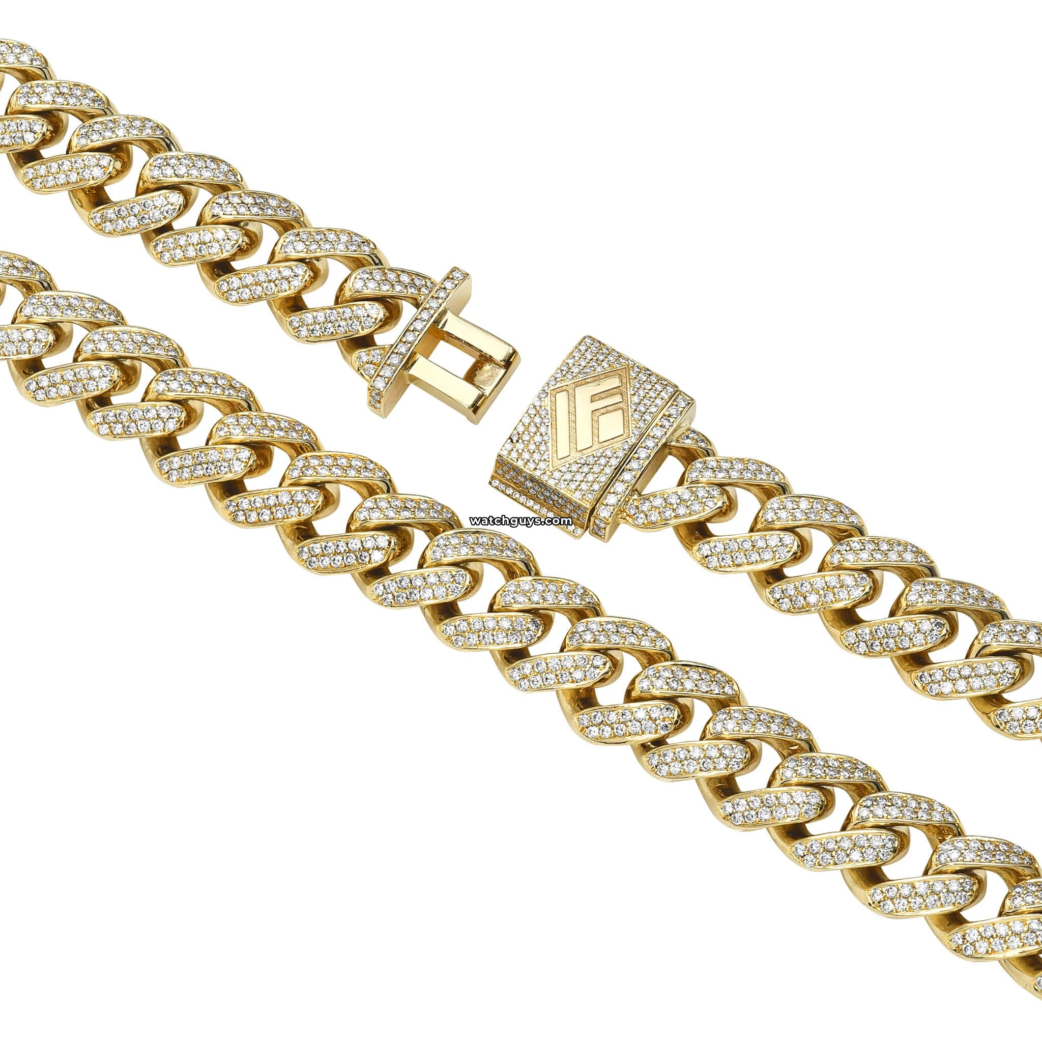 21 Carat 14K Yellow Gold Diamond Cuban Link Chain for Men - Luxury Hip Hop Jewelry for Parties, Gifts & Special Occasions