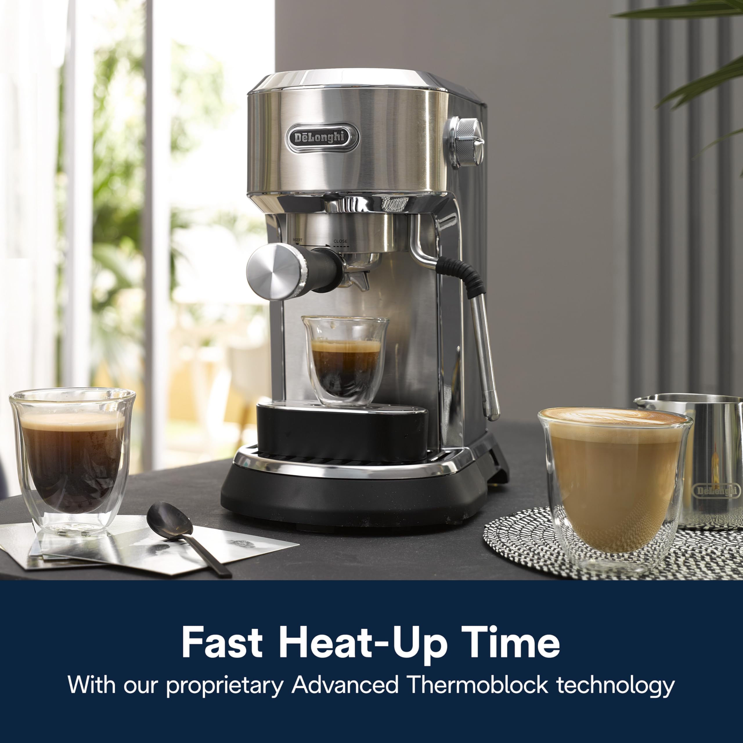 De'Longhi Dedica Maestro Manual Espresso Machine - Premium Home Barista Coffee Maker for Latte & Cappuccino | Perfect for Small Kitchens & Office Use