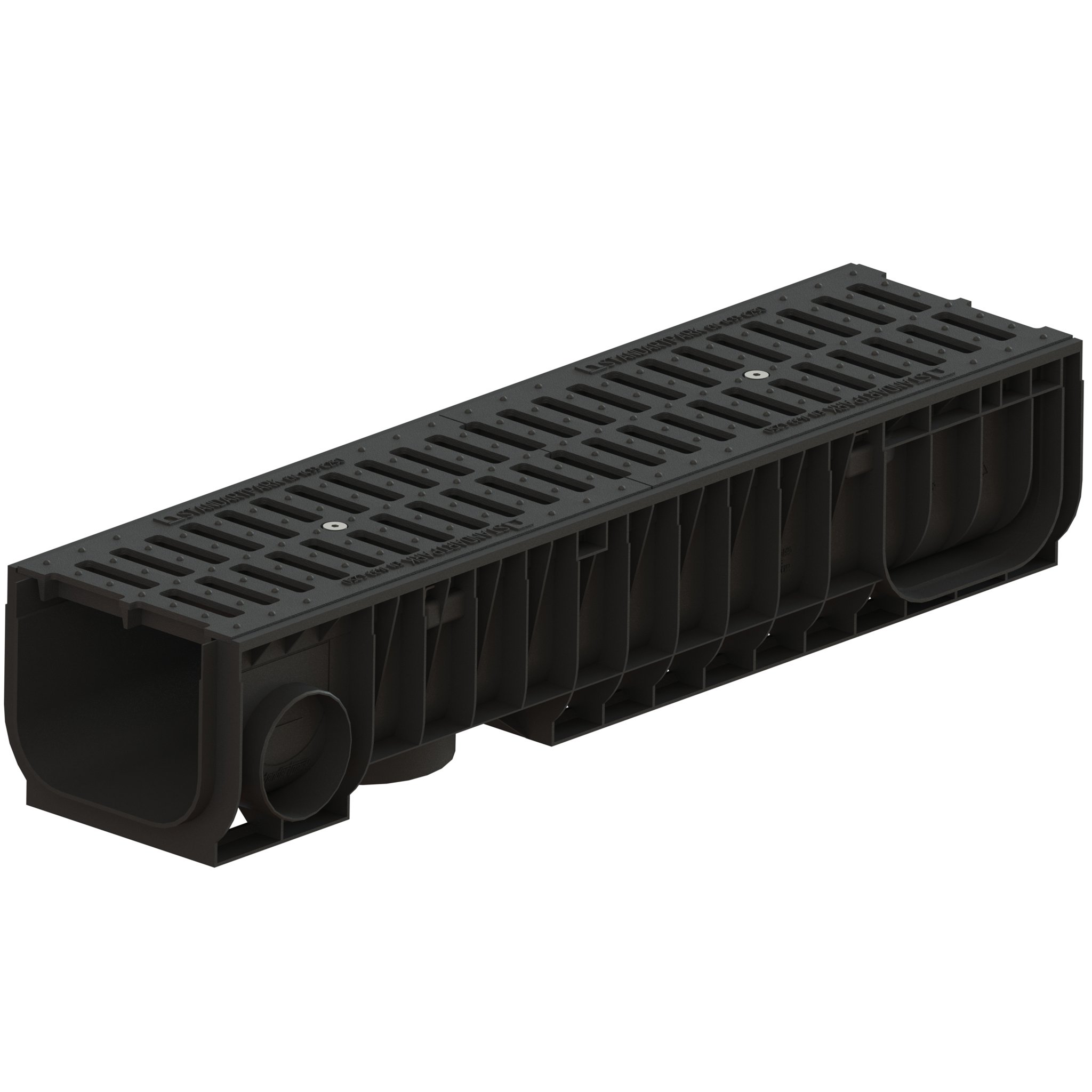Vodaland 8 Inch Trench Drain with Cast Iron Grate - Heavy Duty Slotted Drainage System for Driveway, Patio & Pool Areas - Model PC8540