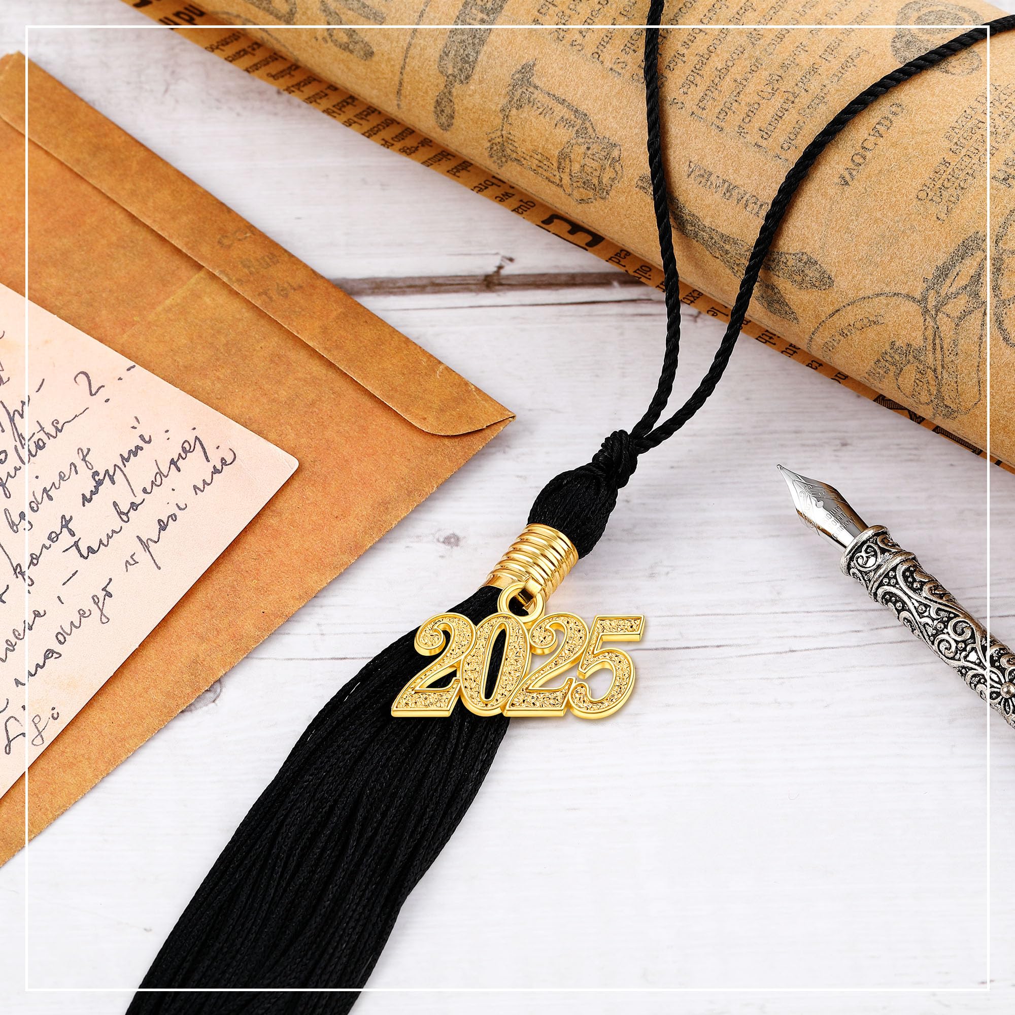 2024 Graduation Tassel Set - 2 Pack Classic Black Cap Tassels for High School & College Graduation Ceremonies - Perfect Graduation Party Decorations & Photo Props