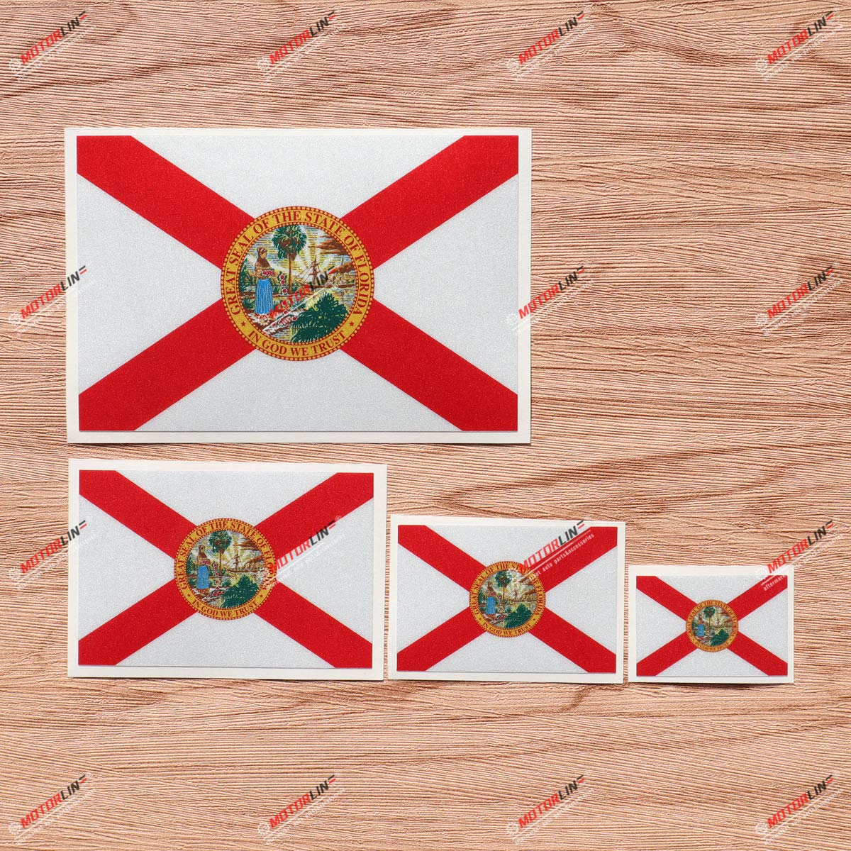 Florida State Flag Decal Stickers - 4 Pack (2