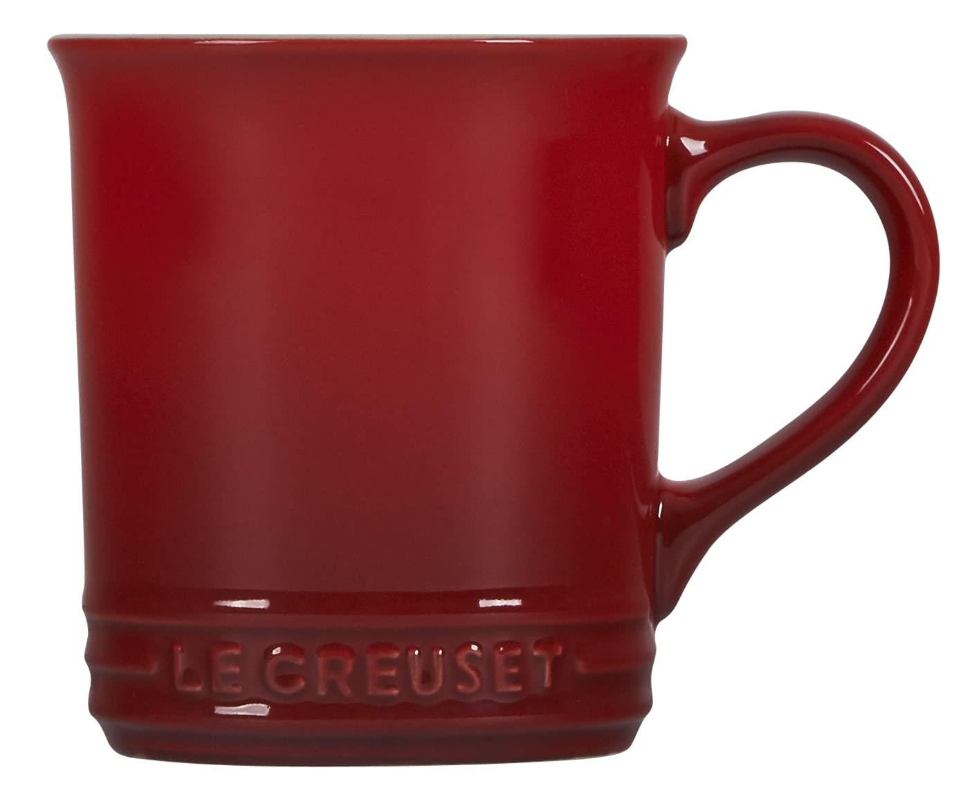 Le Creuset 14 oz Stoneware Mugs Set of 4 - Cerise Red - Durable Ceramic Coffee Cups for Home, Office & Gifts - Perfect for Hot Beverages, Tea & Cocoa