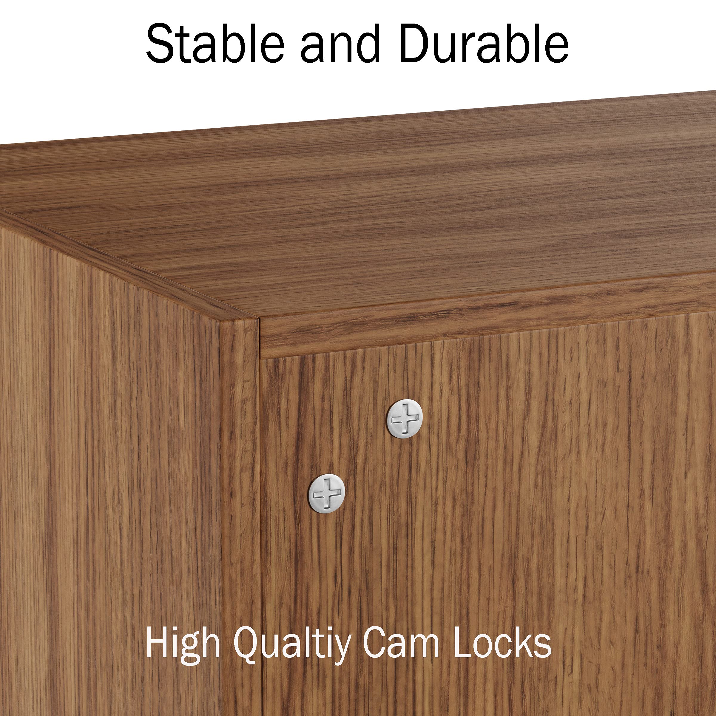 Lavish Home 3-Shelf Bookcase - Adjustable Open Front Bookshelf with Wall Anchors - Woodgrain Brown Storage Organizer for Living Room, Bedroom & Office