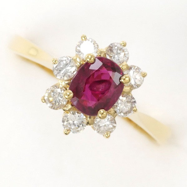 18K Yellow Gold Ruby and Diamond Ring - 0.53ct Natural Ruby with Diamond Accents | Elegant Jewelry for Engagement, Anniversary & Special Occasions