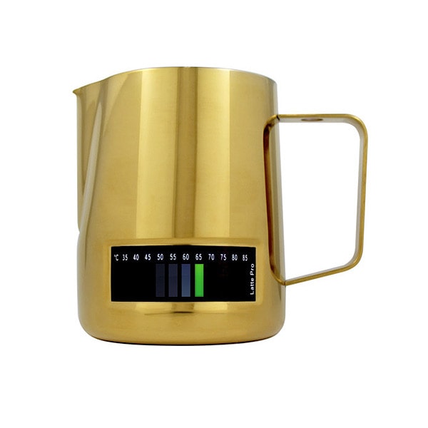 Premium 600ml Latte Pro Milk Frothing Pitcher - Gold Stainless Steel for Perfect Latte & Cappuccino at Home or Cafe | Barista-Grade Milk Steamer Jug