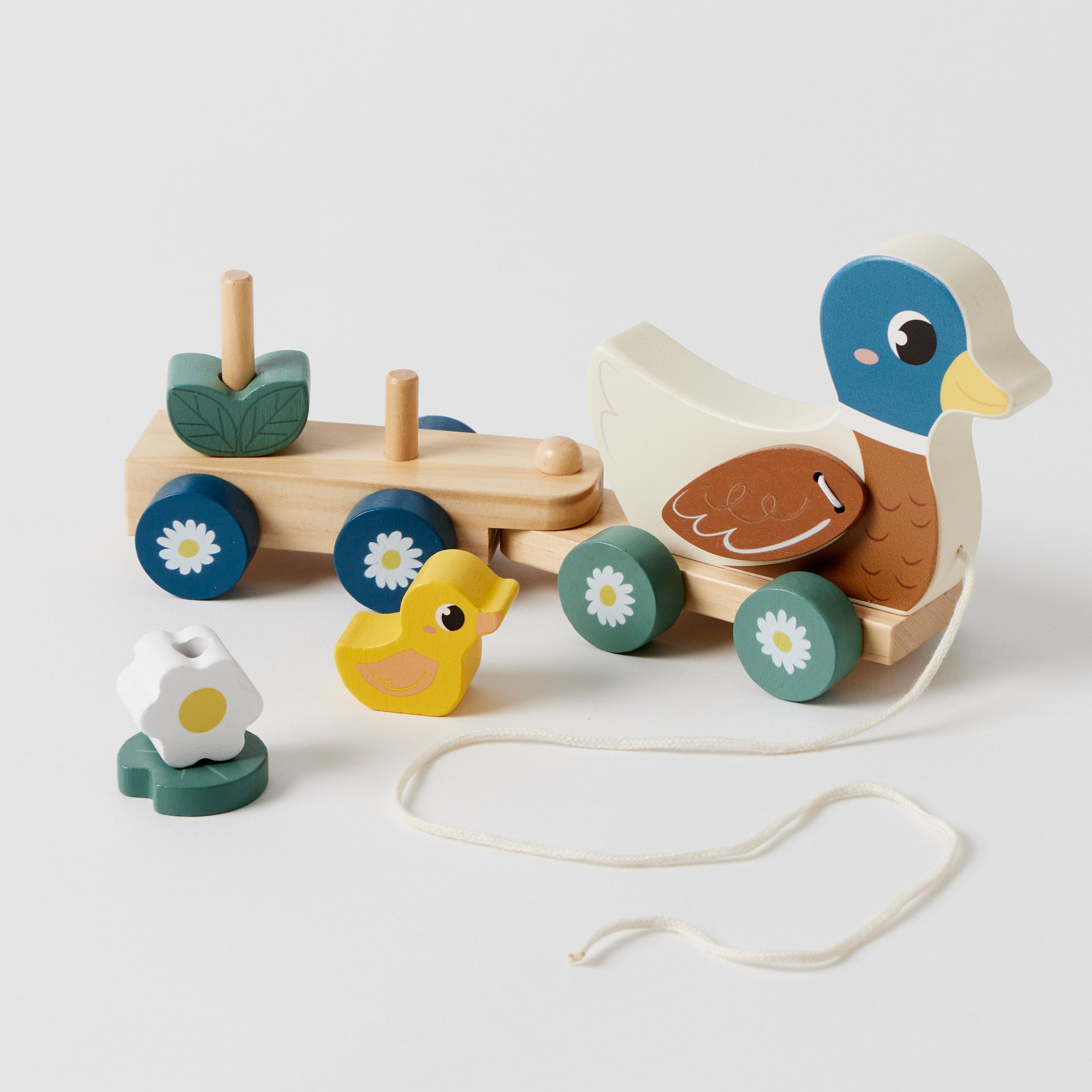Wooden Duck Pull Along Train Toy - Classic Wooden Pull Toy for Toddlers & Kids - Perfect for Imaginative Play & Early Childhood Development