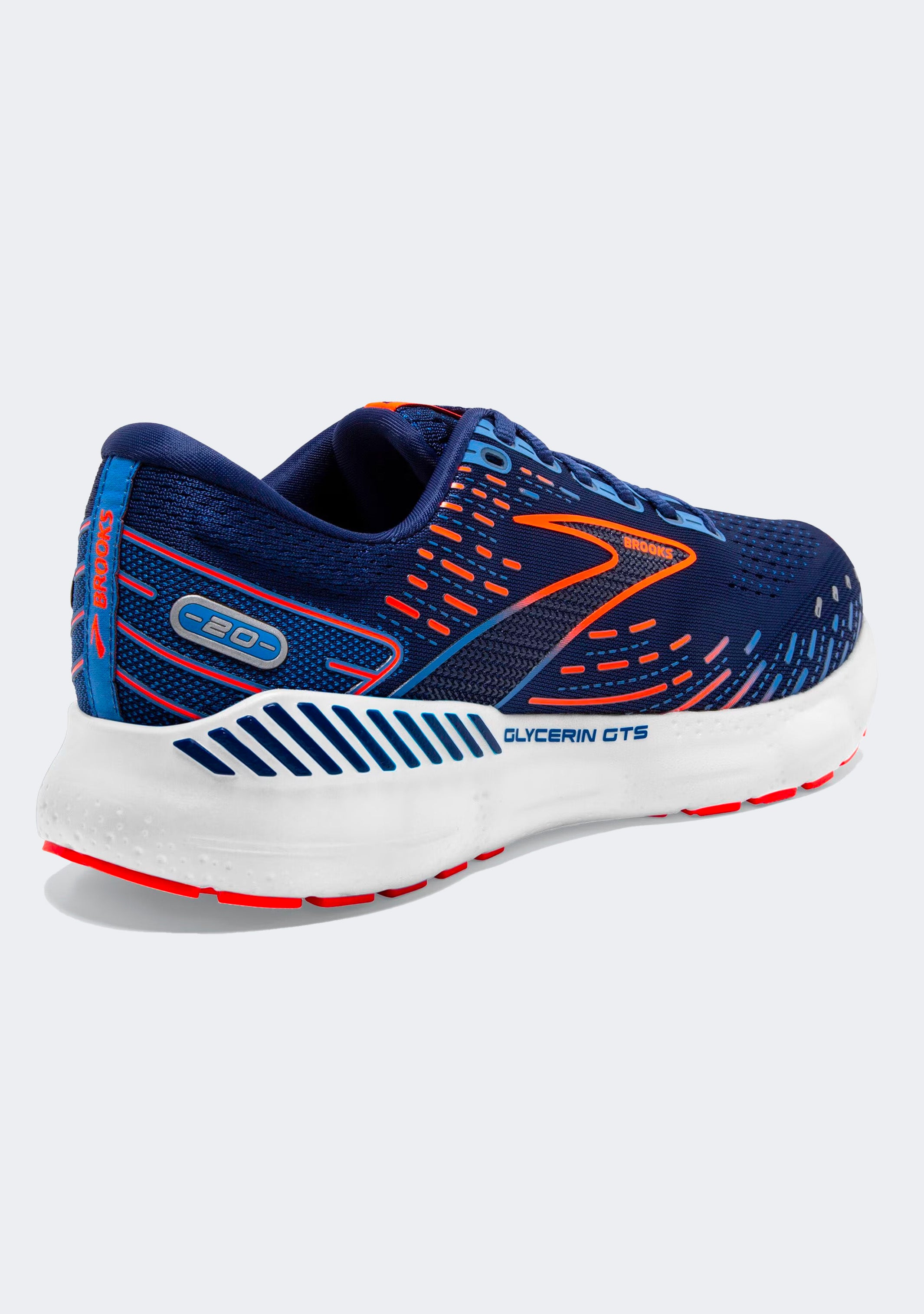 Brooks Men's Glycerin 20 GTS Running Shoes - Premium Cushioned Support for Marathon Training & Road Running - Ideal for Long Distance Jogging & Fitness Enthusiasts