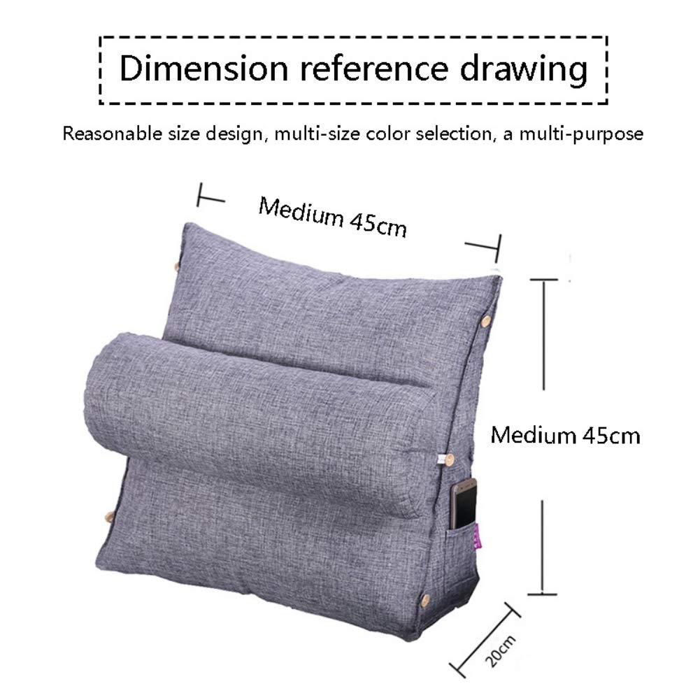 Ochine Wedge Reading & TV Pillow - Adjustable Neck Support with Pockets, Memory Foam Backrest & Arm Cushions - Removable Washable Cover - Perfect for Bed, Sofa & Watching TV