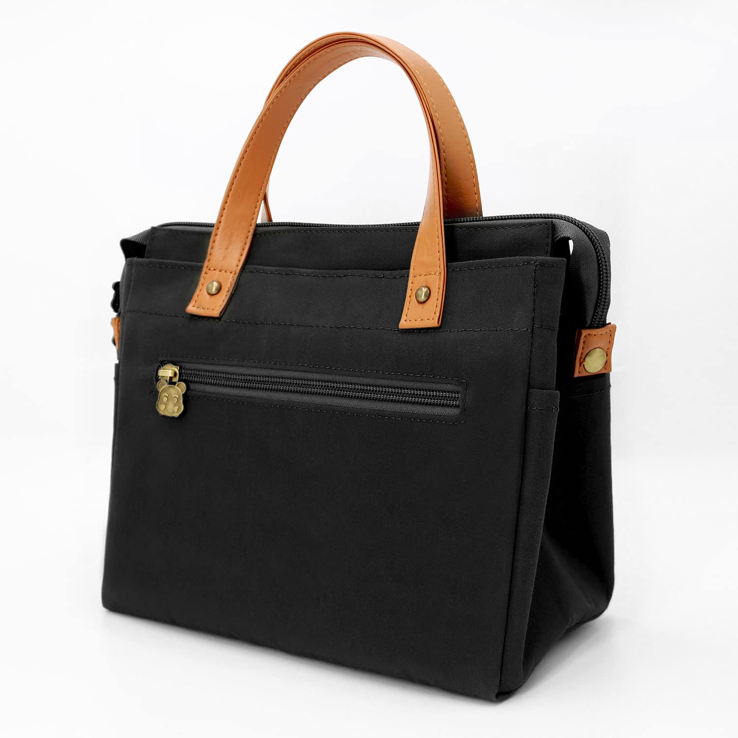 LUSHENA Insulated Lunch Bag for Women & Men - Leakproof Travel & To-Go Food Container with Side Pocket - Thermal Cooler Bento Box for Office, School, Picnic, Camping - Black
