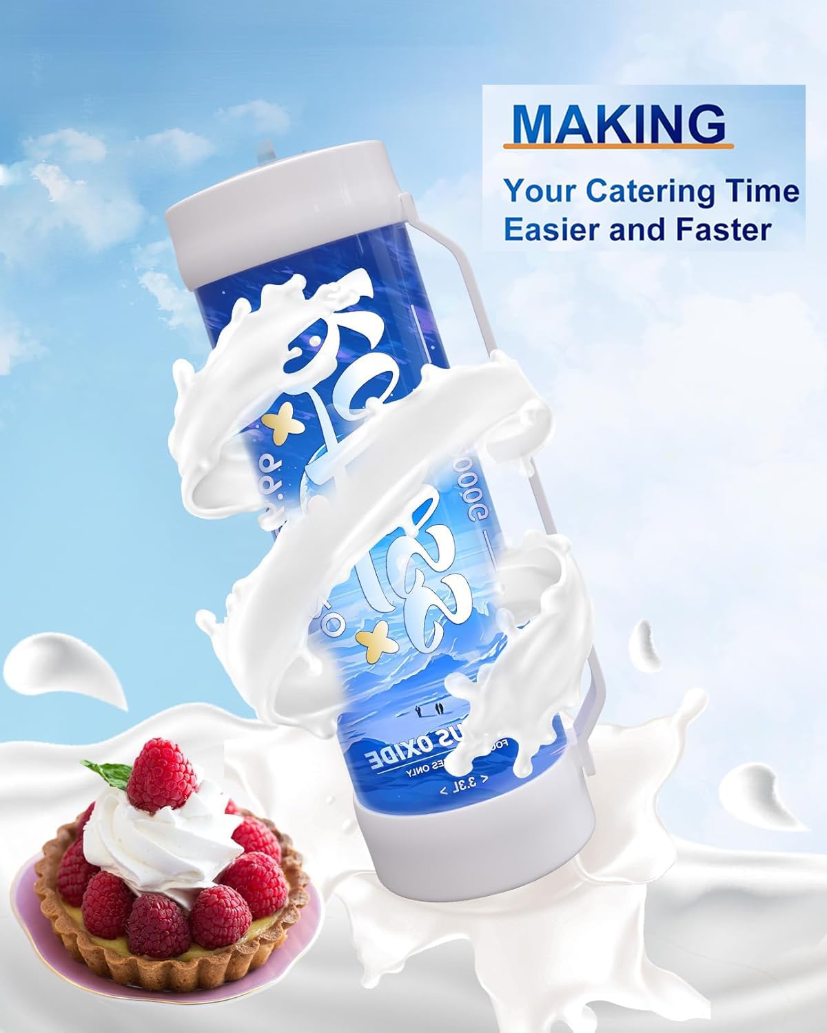 Ultra Pure Whipped Cream Dispenser for Cooking - 2 Pack (2000g) | Perfect for Desserts, Coffee Toppings & Baking at Home