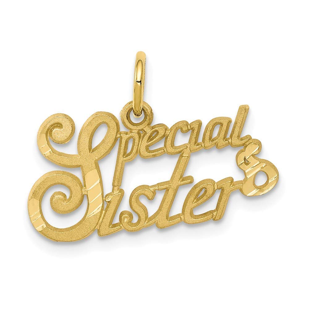 10K Yellow Gold Sister Charm Pendant - Roy Rose Jewelry for Birthdays, Anniversaries & Gifts | Elegant Necklace for Women & Girls