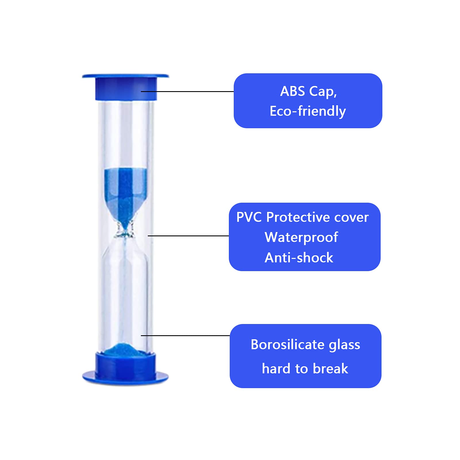 6PCS Colorful Sand Timers Set - 30S, 1Min, 2Min, 3Min, 5Min, 10Min Hourglass Sand Clock for Kids & Adults | Perfect for Tooth Brushing, Classroom Activities, Games, Cooking & Time Management