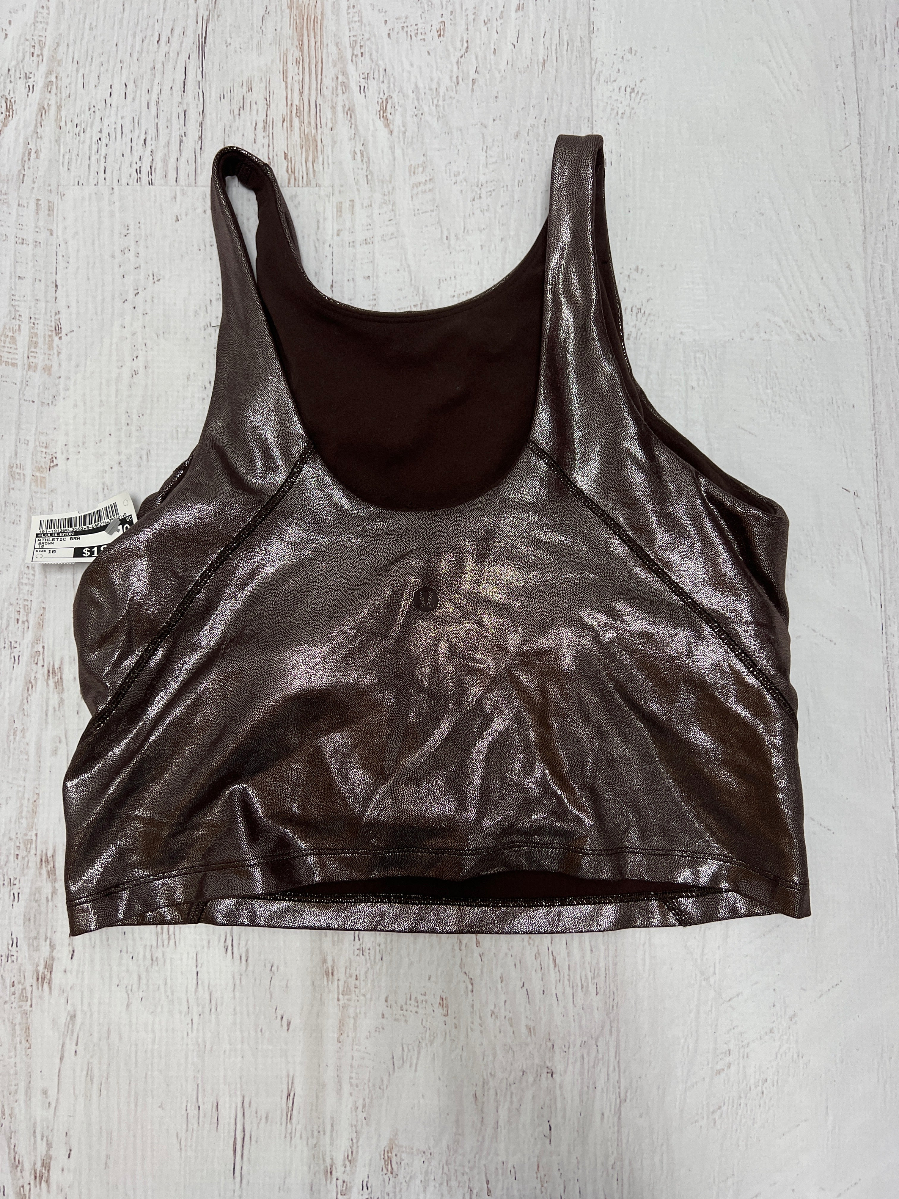 Lululemon Women's Athletic Sports Bra - Medium Support, Size 10, Brown - Perfect for Yoga, Running & Gym Workouts