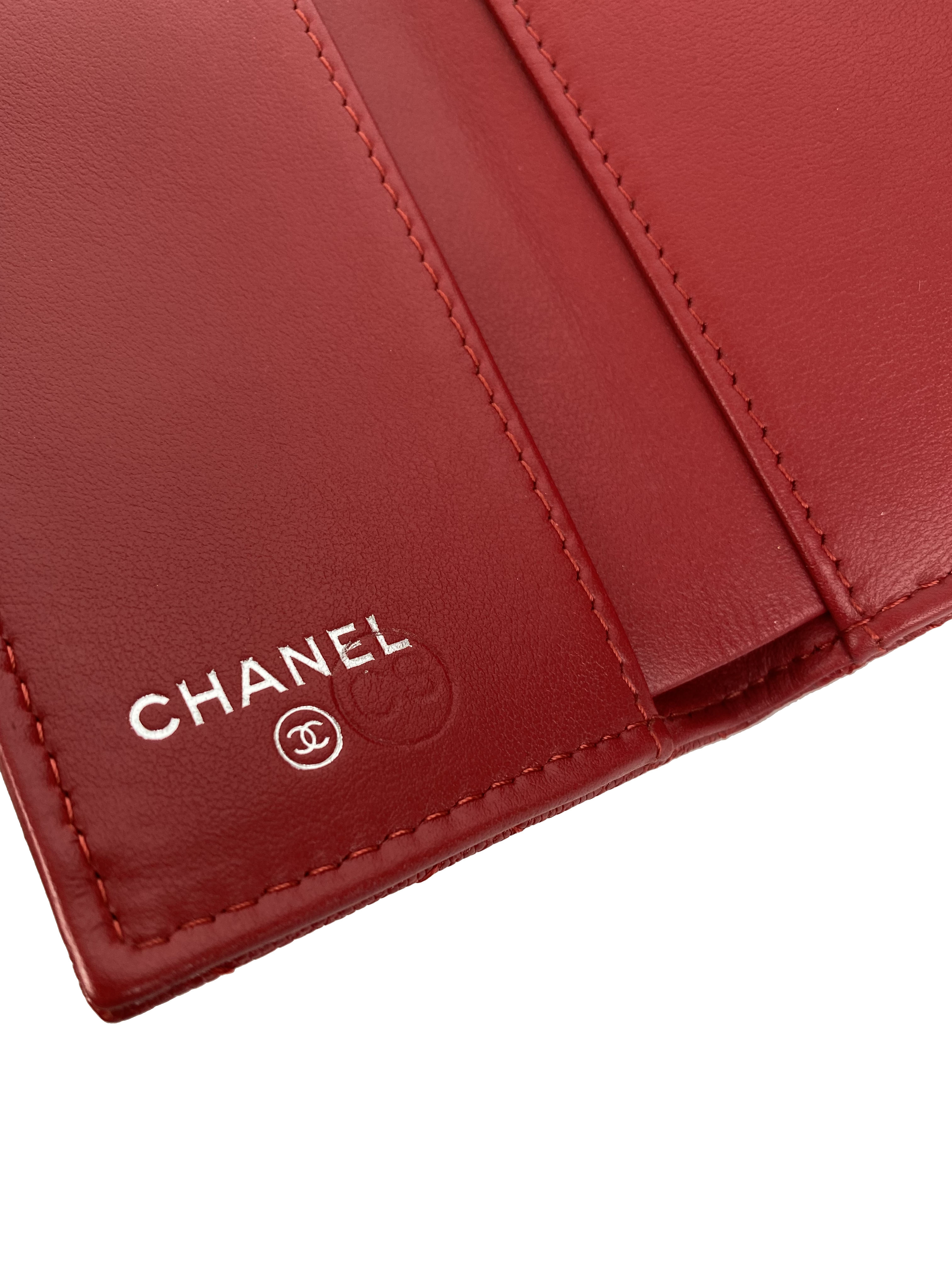 Chanel Red Boy Compact Wallet - Luxury Leather Wallet for Women, Small Crossbody Bag with Chain Strap, Perfect for Parties & Night Out
