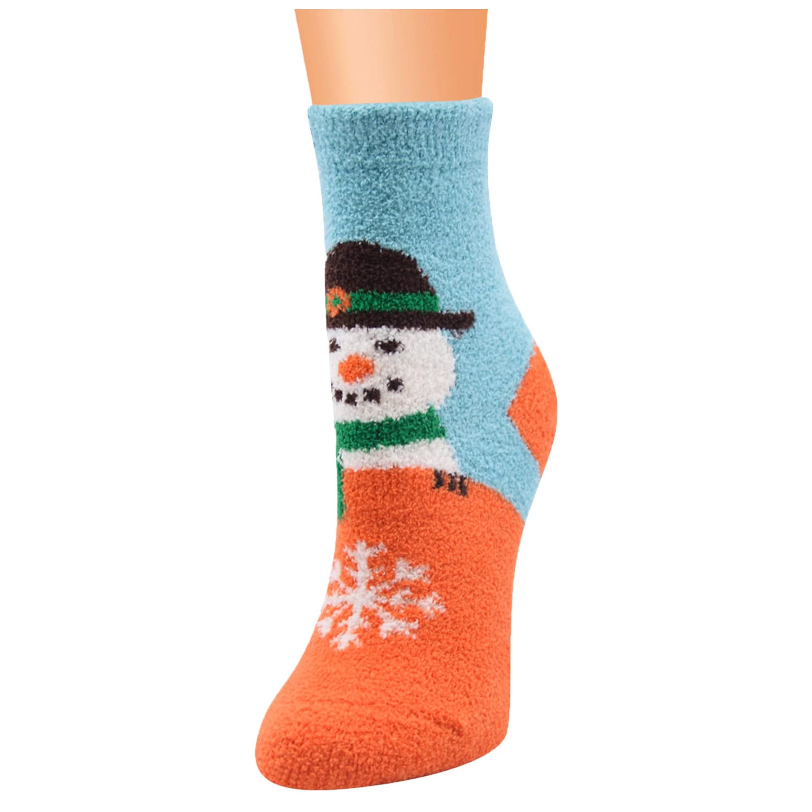 Plus Size Thigh High Socks - Warm Non-Slip Sleeping Socks for Women (Red, M) - Perfect for Winter & Christmas Gifts
