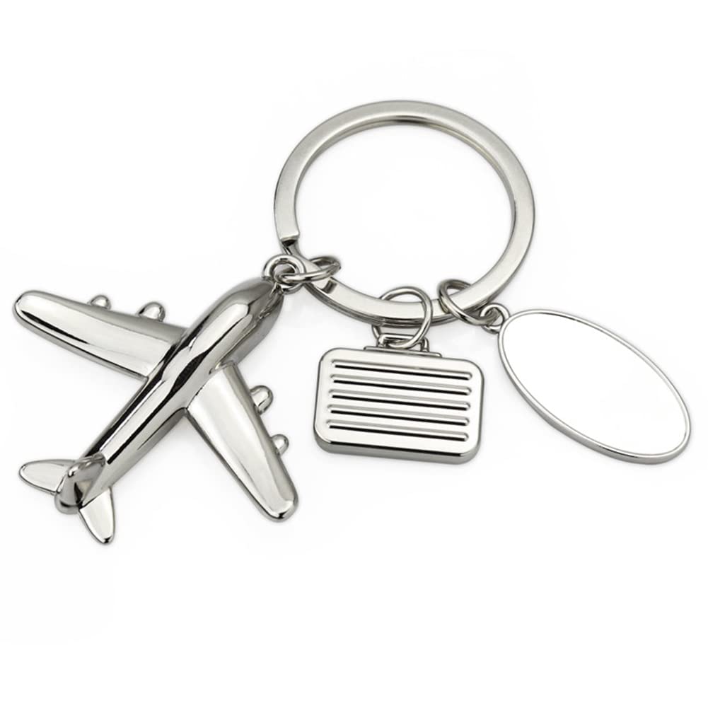 Metal Airplane Model Keychain - Luggage Tag & Keyring Pendant for Men and Women - Unique Christmas Birthday Gift Jewelry - Perfect for Travel Enthusiasts and Frequent Flyers