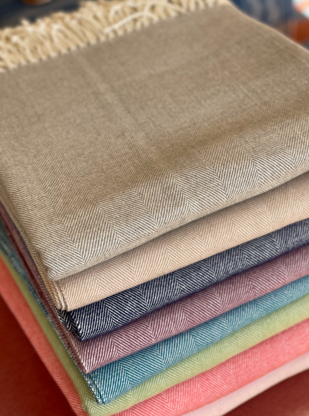 Adirondack Herringbone Harbor Blue Throw Blanket - Soft Cozy Knit Afghan for Sofa, Bed & Couch - Perfect for Winter Warmth, Home Decor & Gift Giving