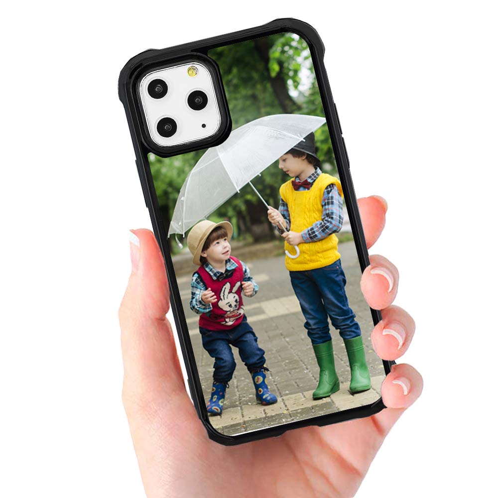 Custom iPhone 11 Pro Max Case with Photo/Text Personalization - Soft TPU Bumper & Clear PC Back Cover | Perfect for Gifts, Travel Protection & Everyday Use (PHT-BK-P1)