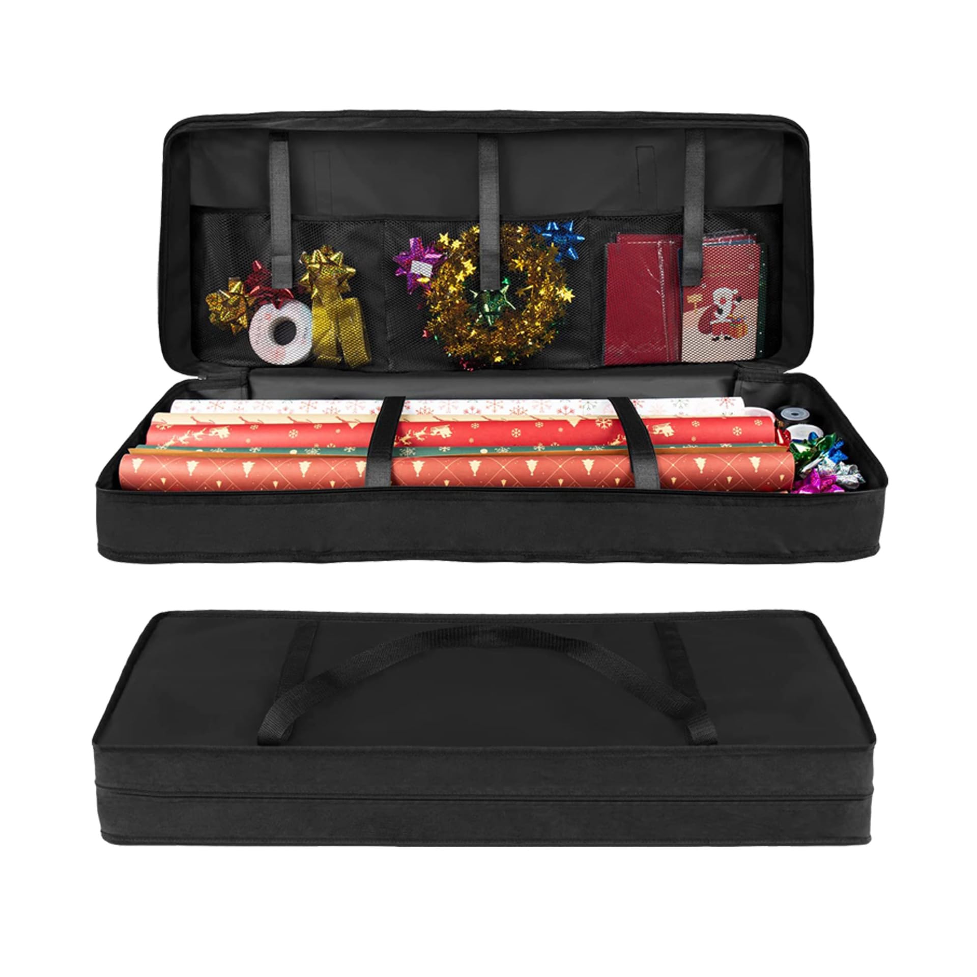 Christmas Storage Box - Holiday Organizer for Decorations, Ornaments & Lights - Perfect for Seasonal Home Storage & Organization