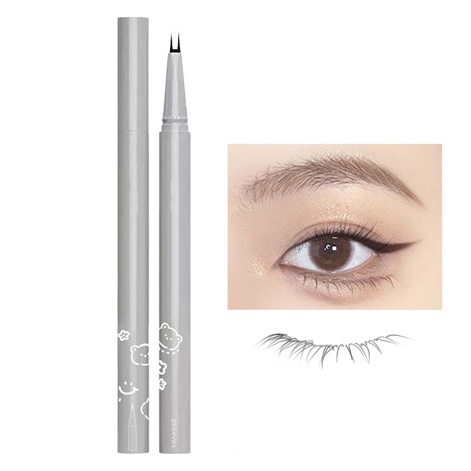 Waterproof Double Tip Lower Eyelash Pencil - Dual-Pronged Liquid Eyeliner for Under Lash, Quick Drying Bottom Eyeliner for Beginners | Perfect for Smokey Eyes, Natural Makeup & Professional Artist Looks
