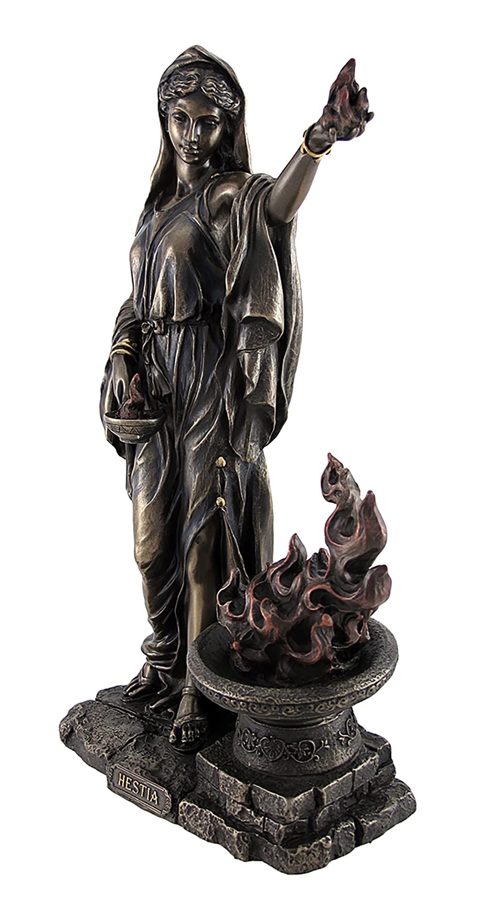 Veronese Design 11 Inch Hestia Greek Goddess Statue - Bronze Finish Cast Resin Sculpture for Home & Office Decor | Perfect for Bookshelf, Mantel, or Gift Giving